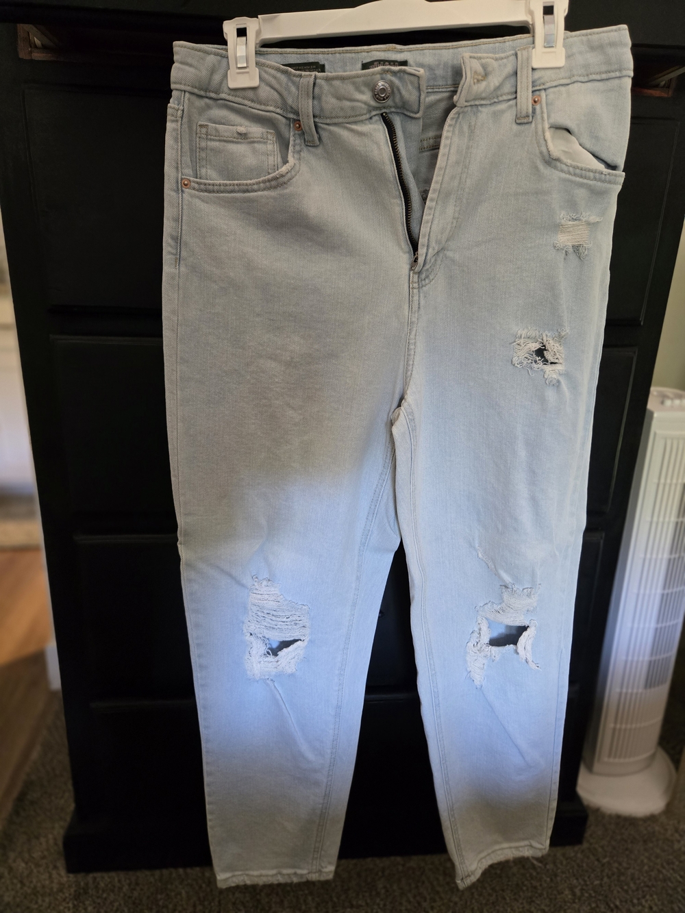 Light Wash Distressed High-Rise Jeans